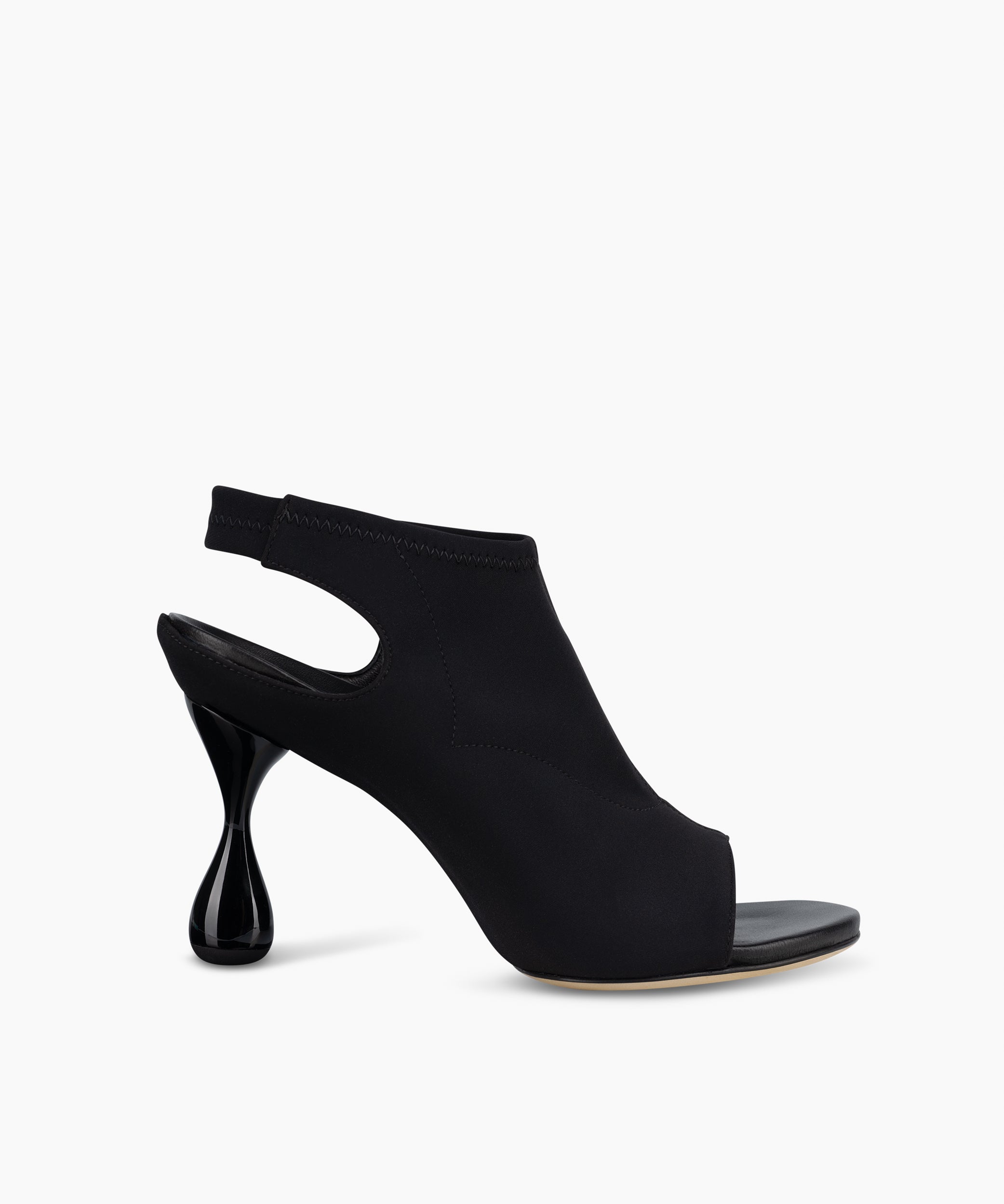 BEVERLEY - Open Toe Comfort Stretch Sandal Spool Heel - Kelley Kouture from Kelley Kouture