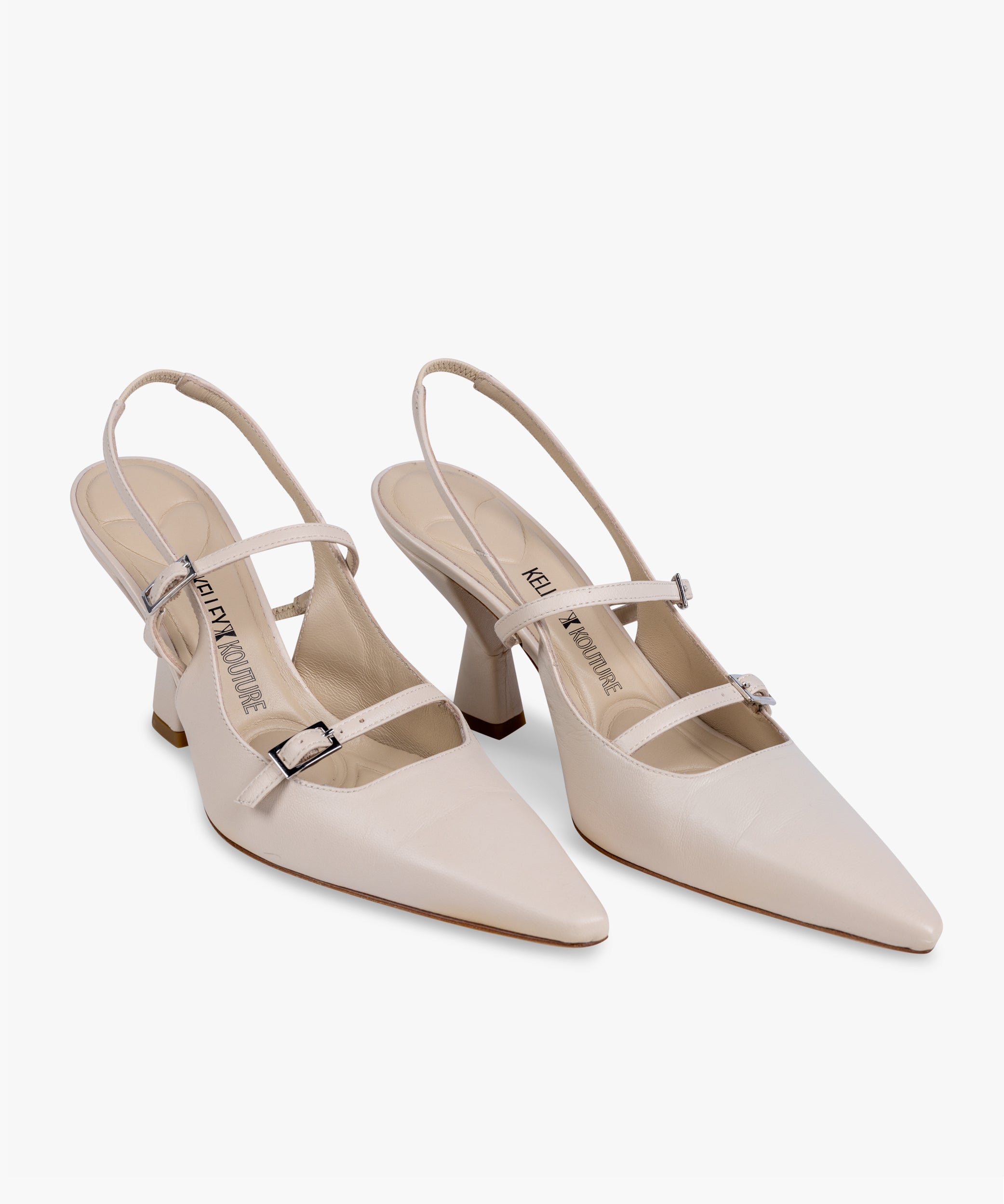 KALI - Creama Leather Pointed-Toe Slingback Pump with Heel - Kelley Kouture from Kelley Kouture