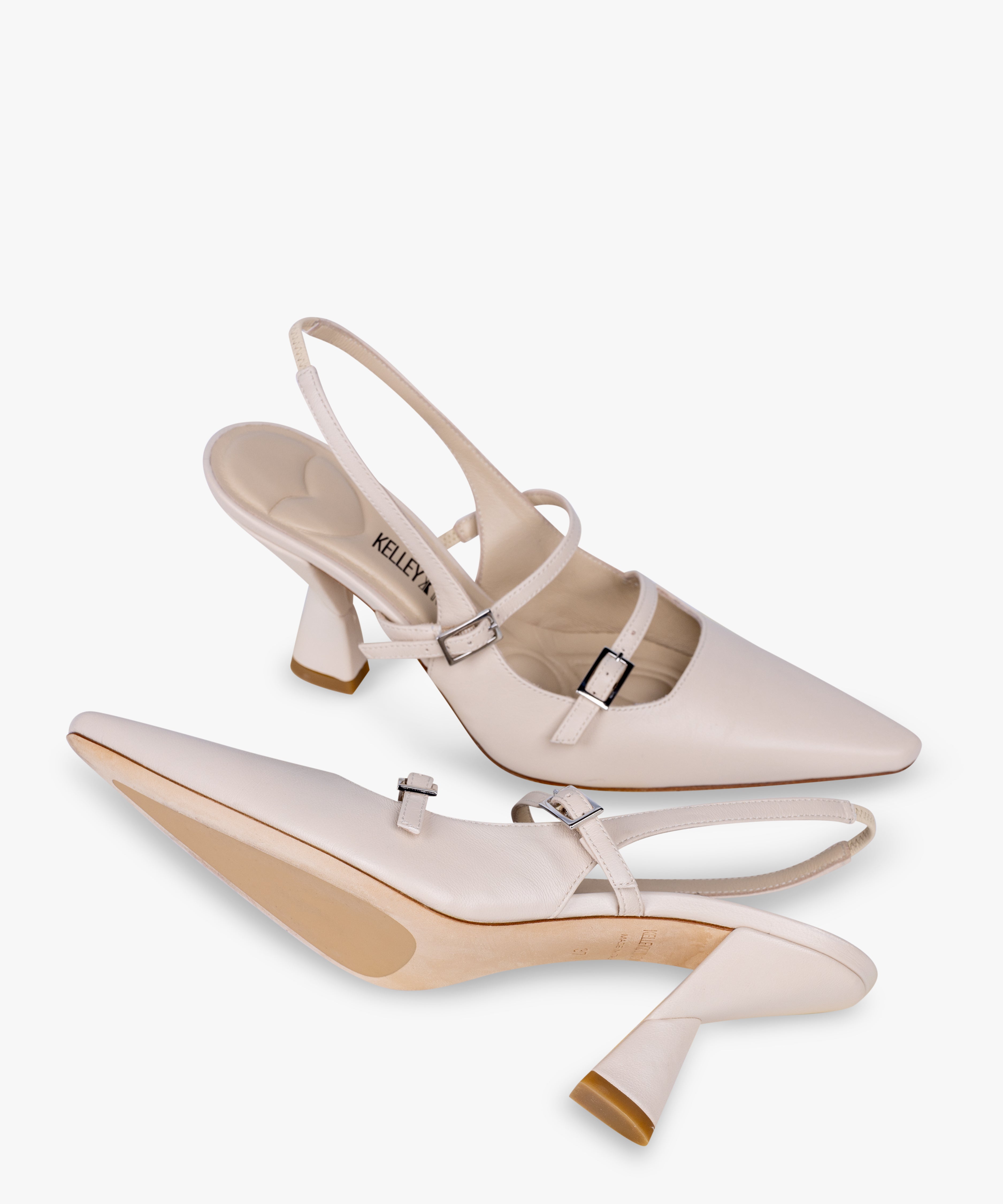 KALI - Creama Leather Pointed-Toe Slingback Pump with Heel - Kelley Kouture from Kelley Kouture