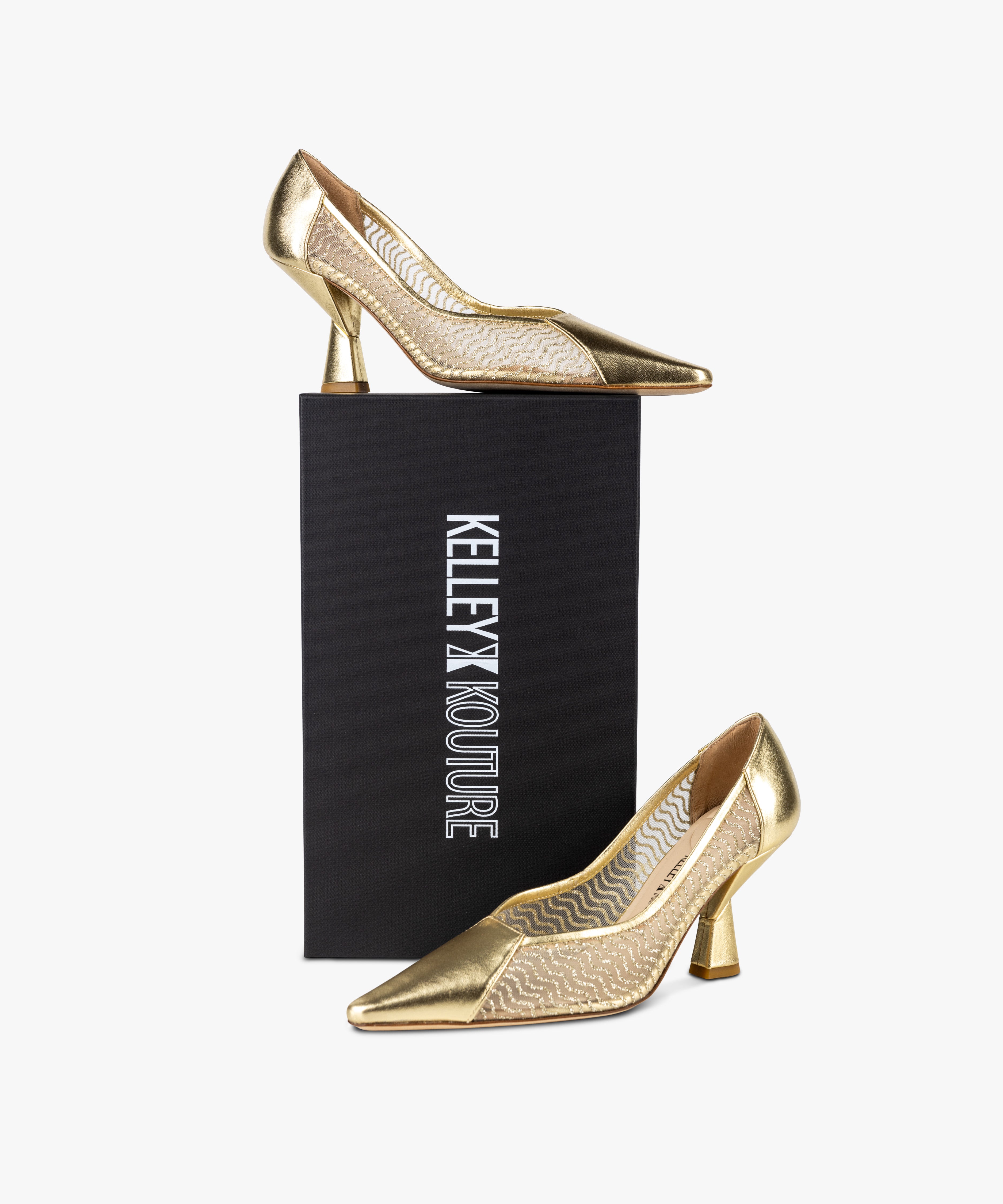 KISMET - Soft Sheer Mesh Closed Toe K heel Pump - Kelley Kouture from Kelley Kouture