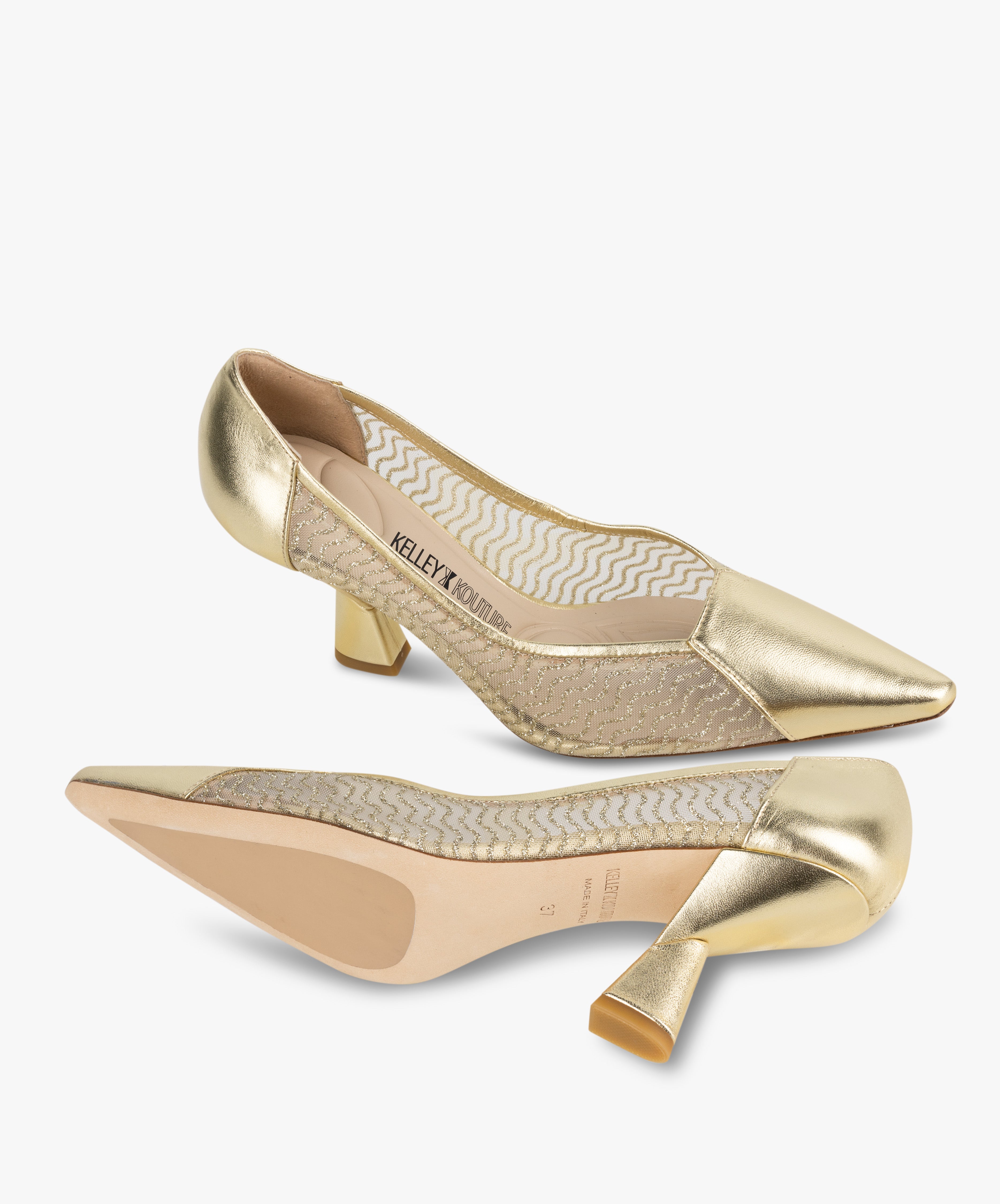 KISMET - Soft Sheer Mesh Closed Toe K heel Pump - Kelley Kouture from Kelley Kouture