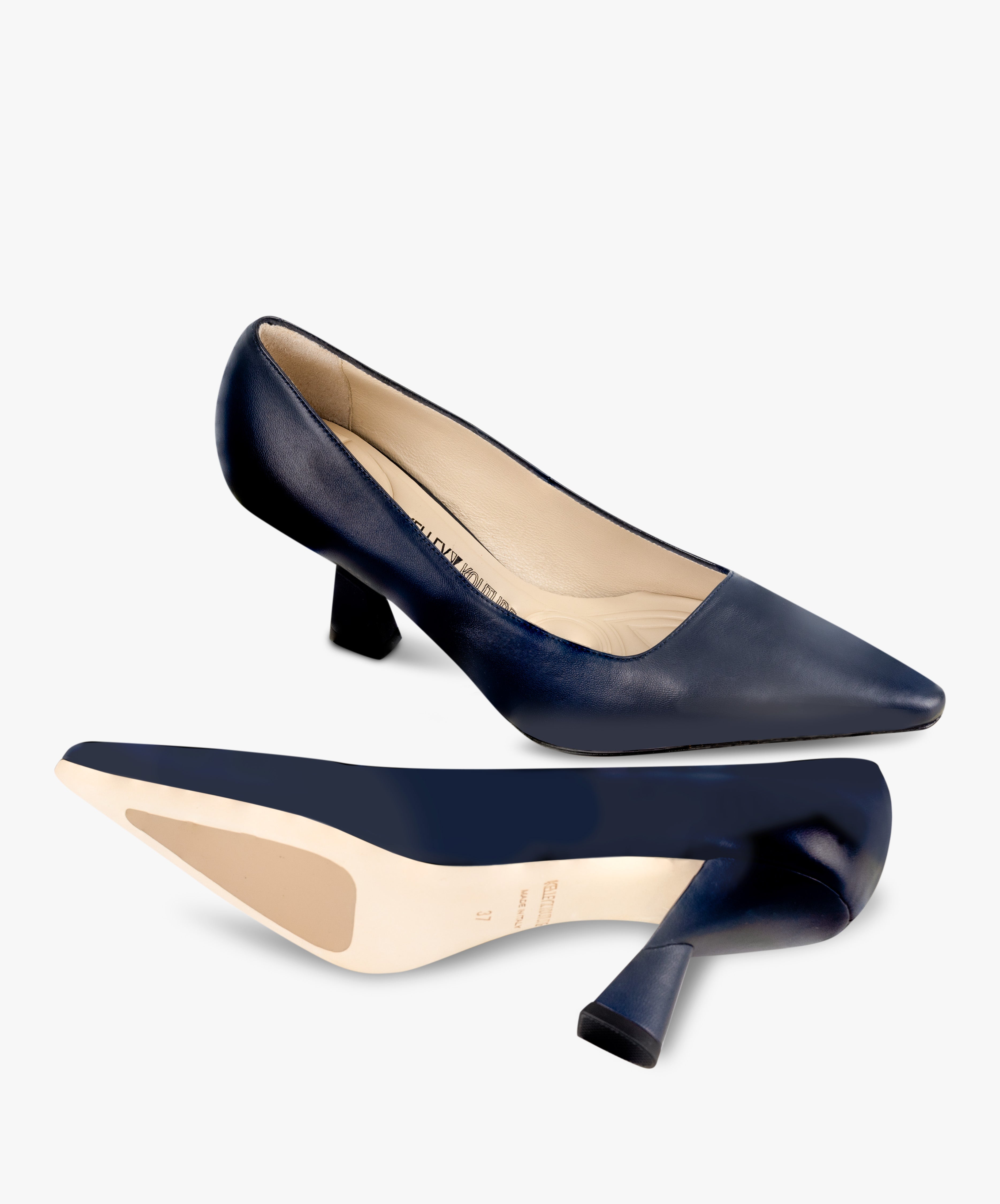 KARMA - Leather Pointed Toe Pump with Sculpted Heel - Kelley Kouture from Kelley Kouture