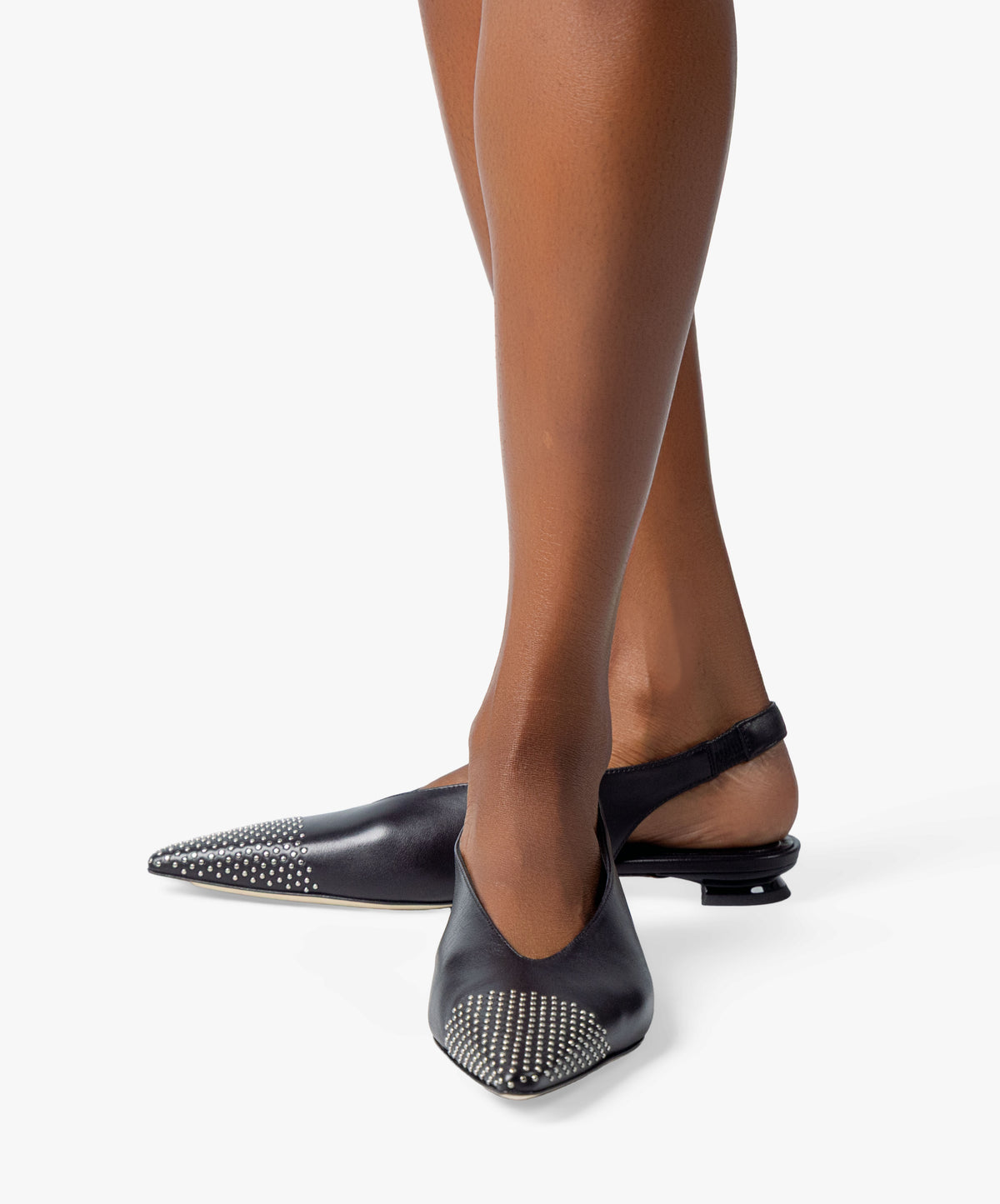 LUNA - Leather slingback flat with demi-wedge heel - Kelley Kouture from Kelley Kouture