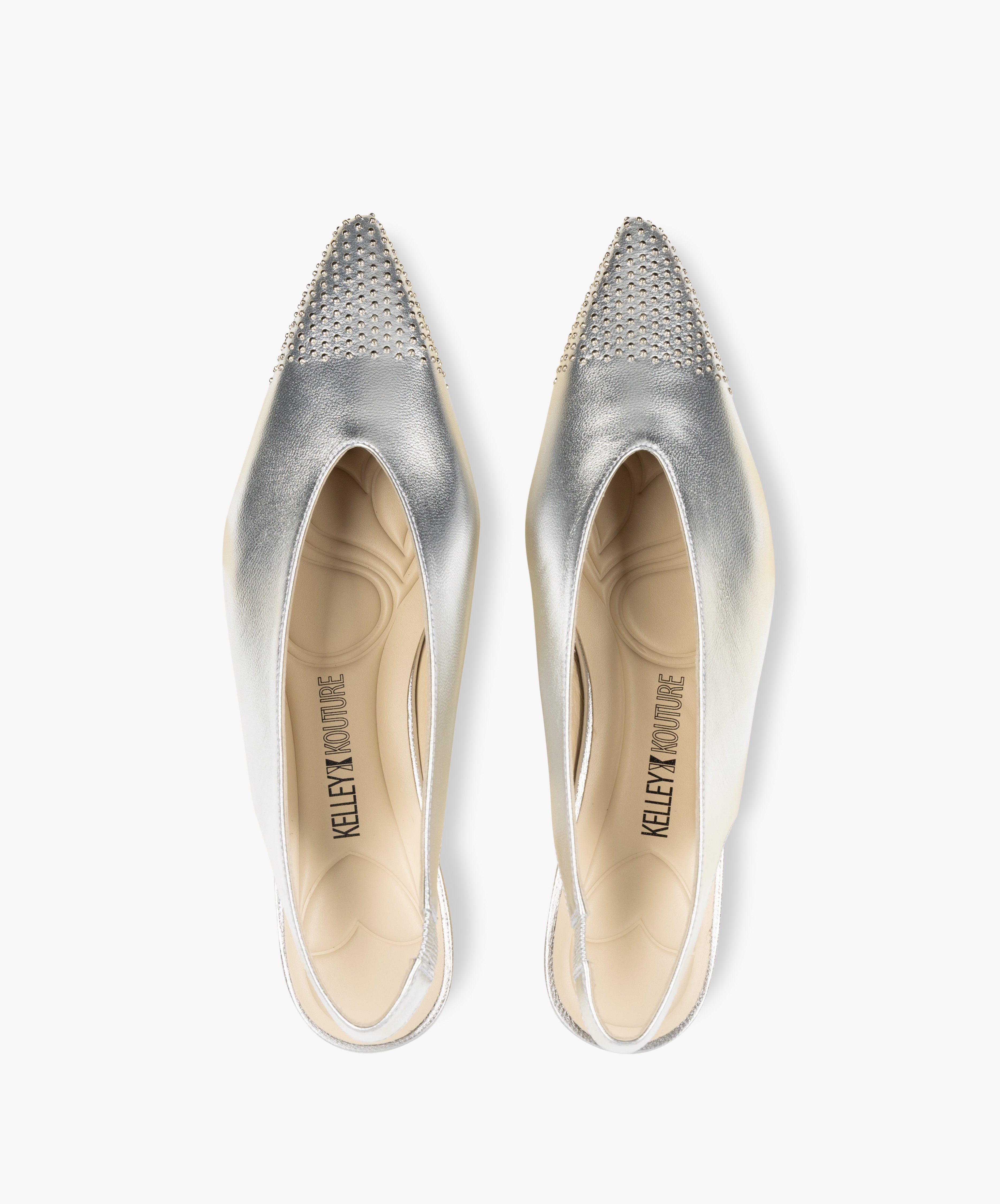 LUNA - Leather slingback flat with demi-wedge heel - Kelley Kouture from Kelley Kouture
