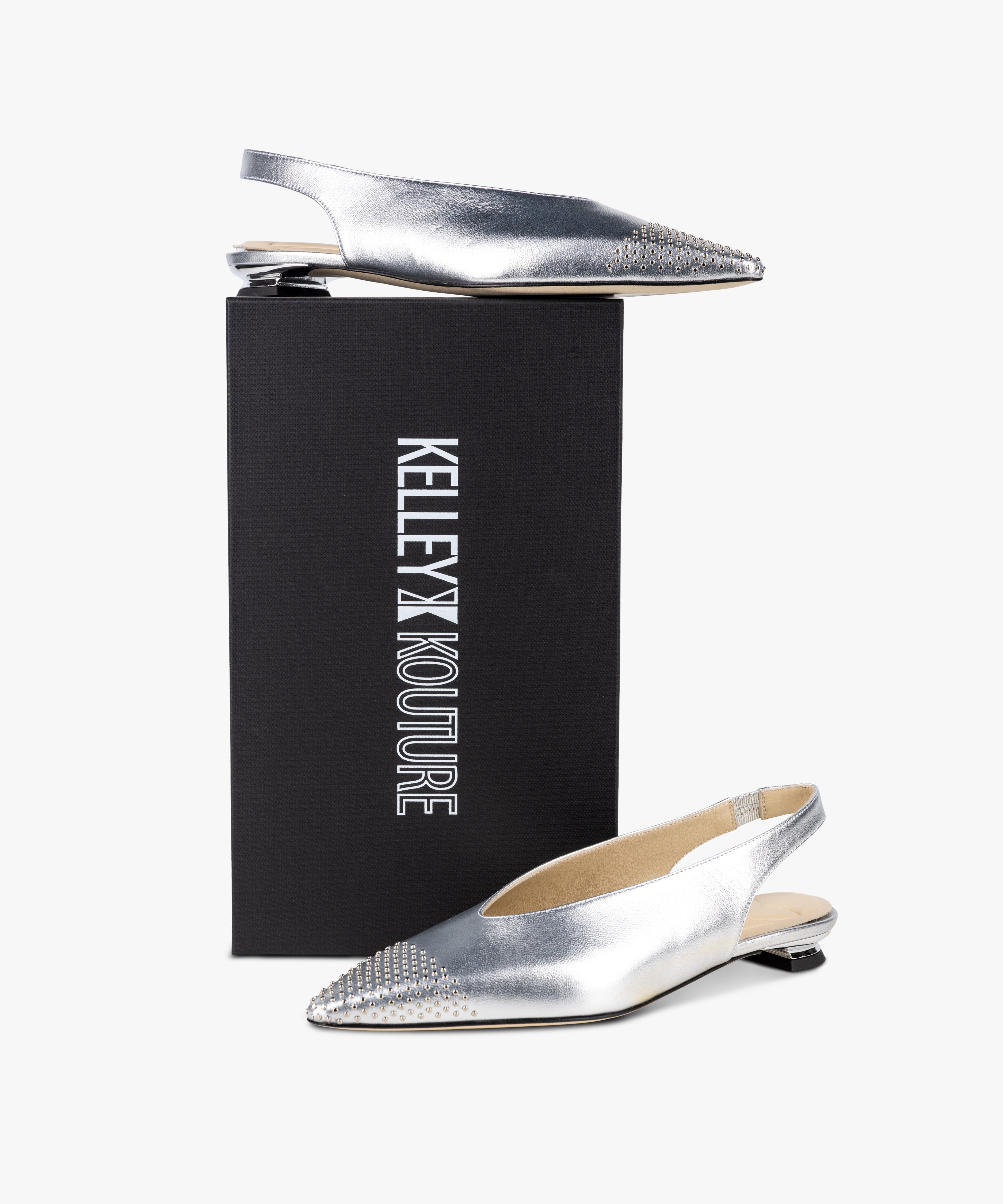 LUNA - Leather slingback flat with demi-wedge heel - Kelley Kouture from Kelley Kouture