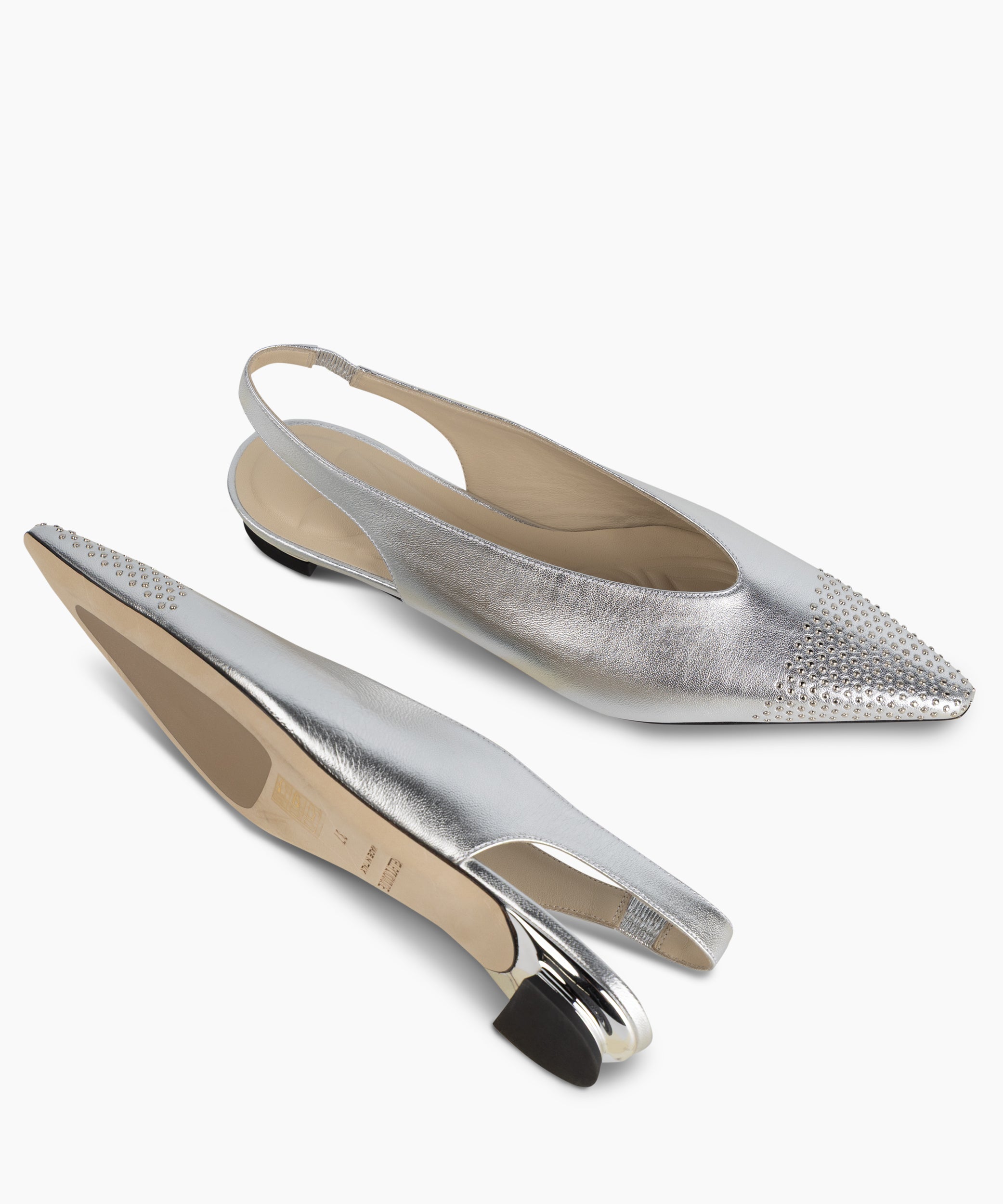 LUNA - Leather slingback flat with demi-wedge heel - Kelley Kouture from Kelley Kouture